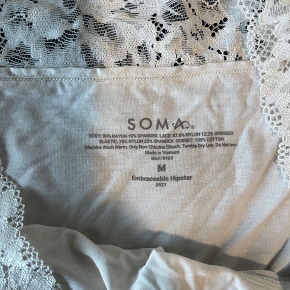 Soma Women's Embraceable Hipster with Lace Trim - Maroon, Blue, White - Medium - Picture 7 of 8